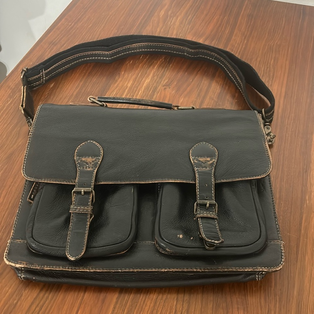 Wilson's Leather Dark Espresso Brown Messenger Bag, Laptop Vintage Briefcase